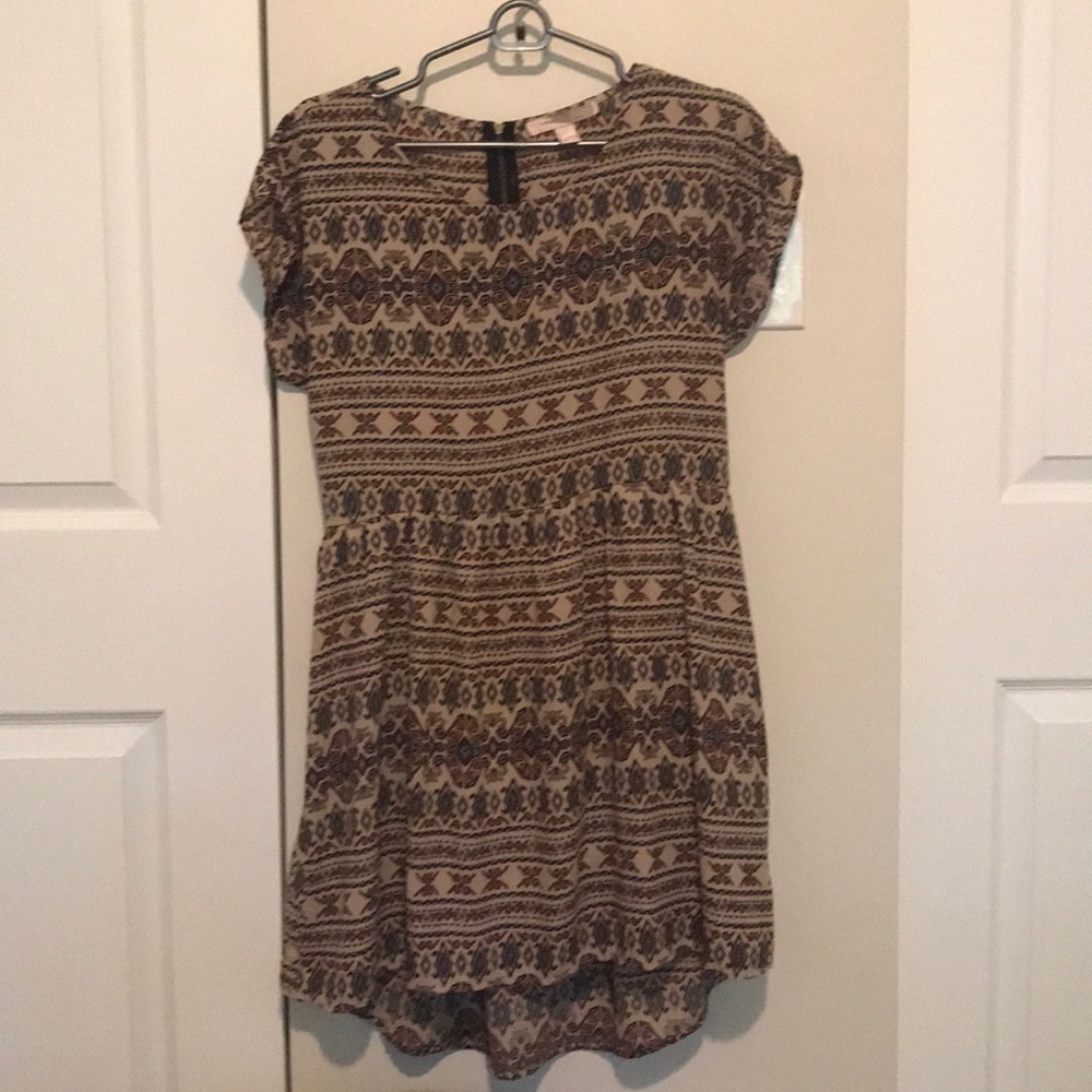 Light brown dress with Aztec design